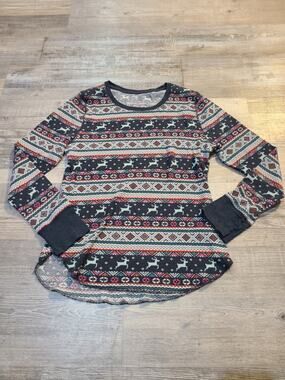 Old navy xl juniors reindeer long sleeve thermal material top